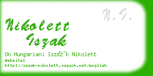 nikolett iszak business card